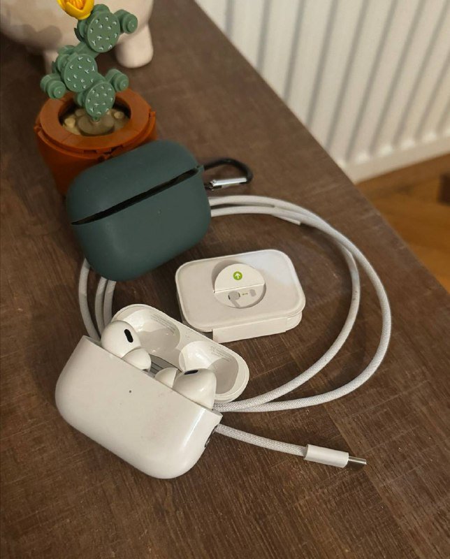 Airpods Pro 2 поколение, оригинальный кабель, амбушюры, чехол