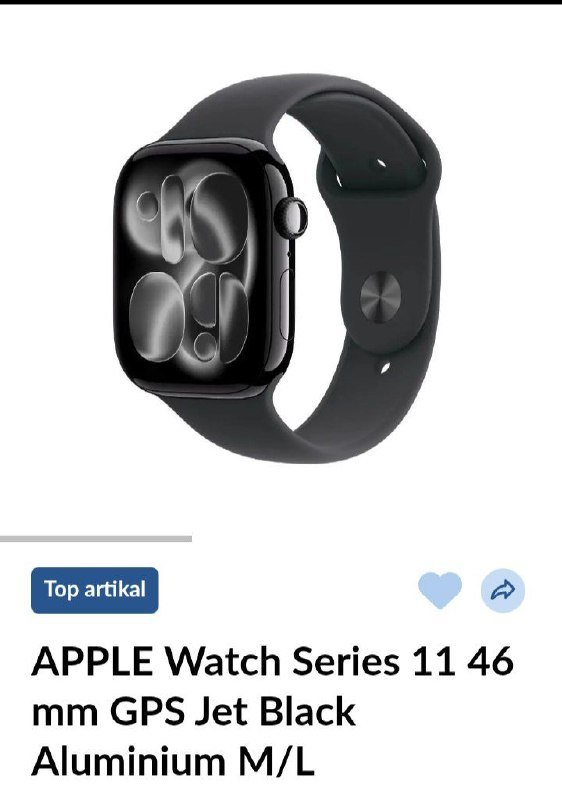 APPLE Watch Series 11 46 mm GPS Jet Black Aluminum M/L