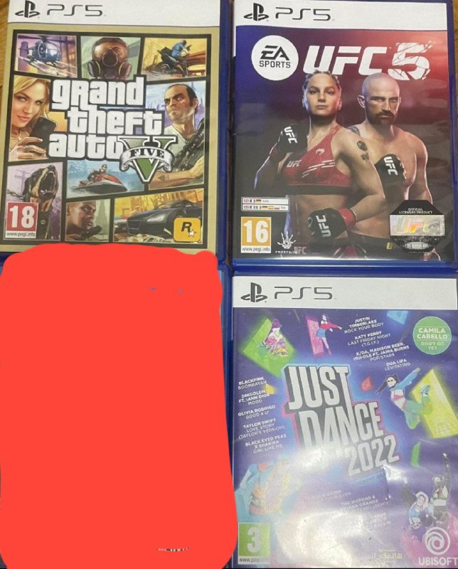 Диски PS5 GTA 5, UFC 5, JUST DANCE 2022