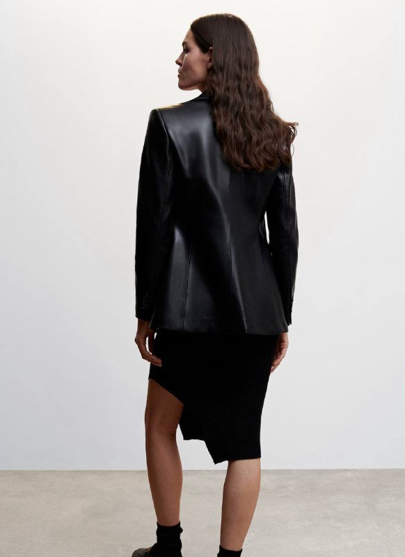 Пиджак из эко-кожи Mango женский 4
