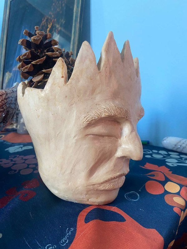 Ваза для фруктов, ваза-кашпо Десной человек, подсвечник из дерева 3