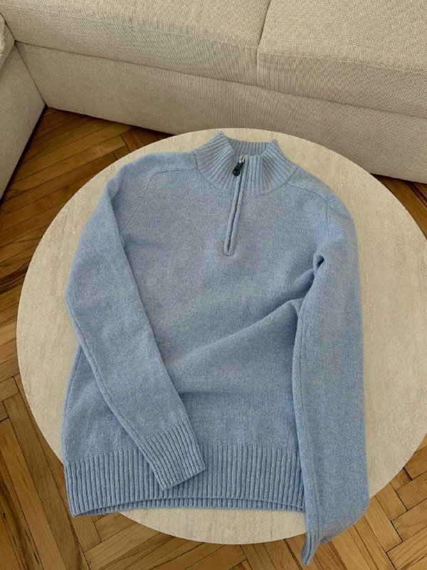 Синий шерстяной свитер C&A lambswool, размер S 3