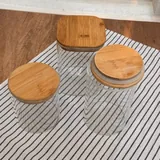 Стеклянные емкости для хранения с бамбуковыми крышками 5