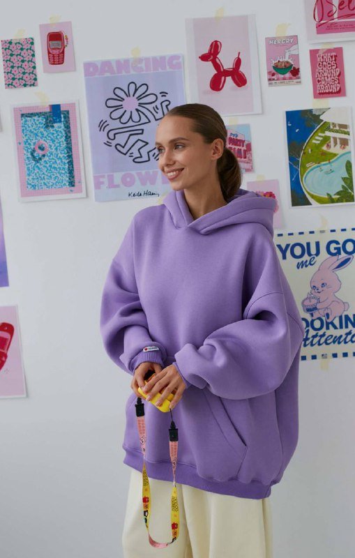 Худи Oversize утепленное цвет Milka