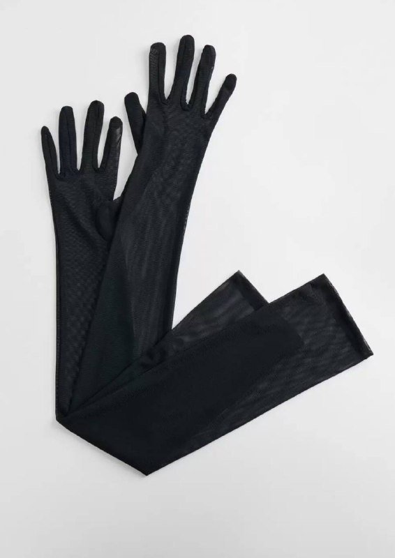 Праздничное блестящее женское платье, сетчатые перчатки, базовая водолазка 6