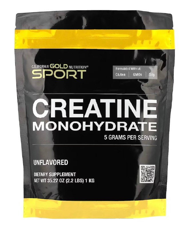 Креатин моногидрат California Gold Nutrition SPORT 1 кг