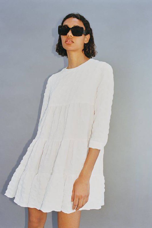 ZARA белое платье XS 2