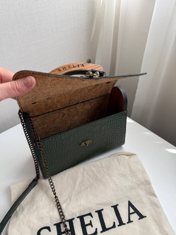 Ручная сумка из натуральной кожи и дерева Shelia Bags 3