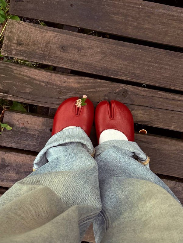 Красные женские туфли Таби без пятки 38 размер