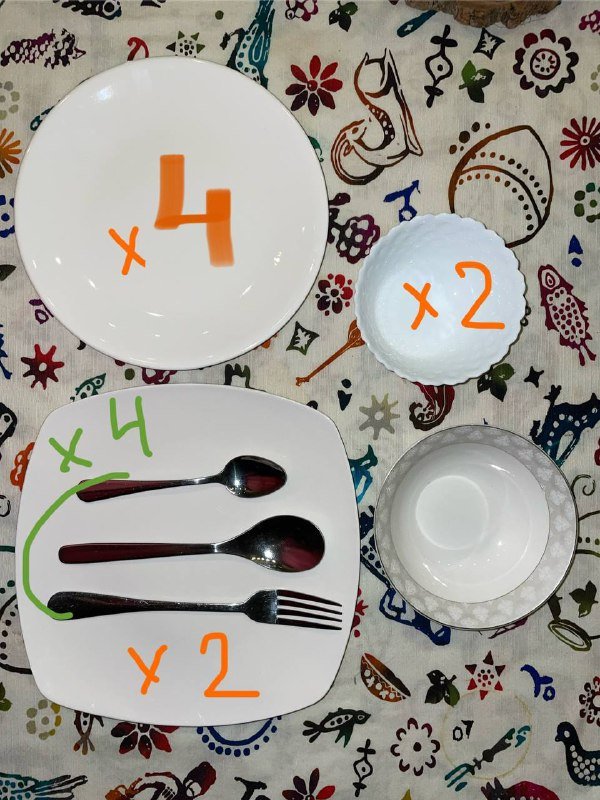 Посуды и кухонные принадлежности: чайник, кружки, тарелки, сковорода и емкости 6