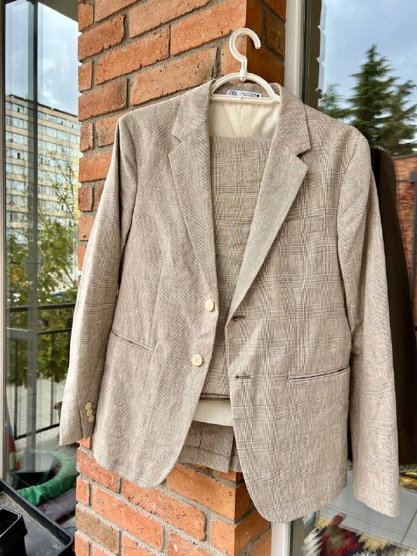 Мужской бежевый пиджак Zara