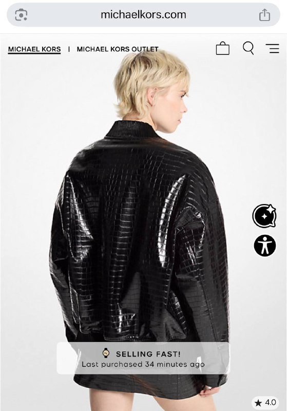 Бомбер Michael Kors стильный чёрный размер М 2