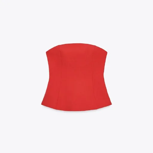 Топ с открытыми плечами и баской Zara