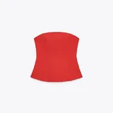 Топ с открытыми плечами и баской Zara 1