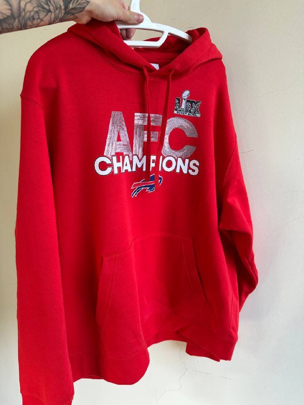 Красная толстовка NFL Bills Champ с капюшоном XL
