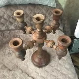 Антикварные подсвечники из орехового дерева 3