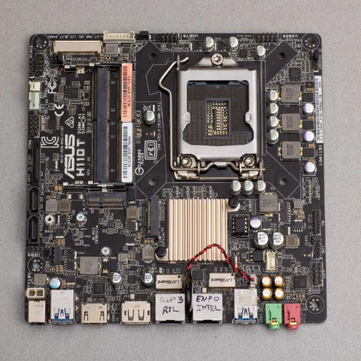 Материнская плата ASUS H110T, блок питания HP, кабель