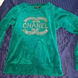 Изумрудный велюровый костюм Chanel, размер M 3