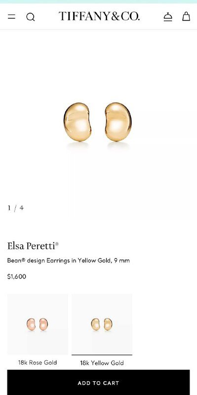 Серьги Tiffany 18к золото оригинал