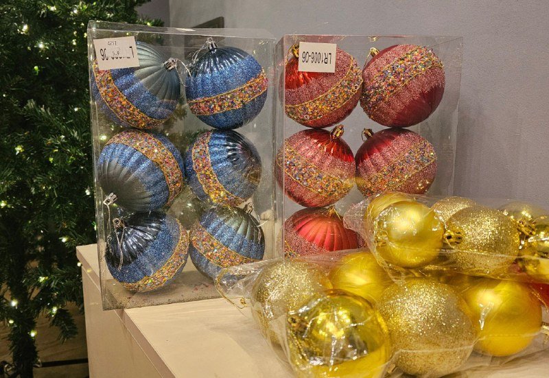 Большие яркие новогодние шары Deco комплект из 24 штук 7