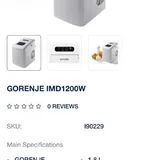 Льдогенератор Gorenje IMD1200W 2