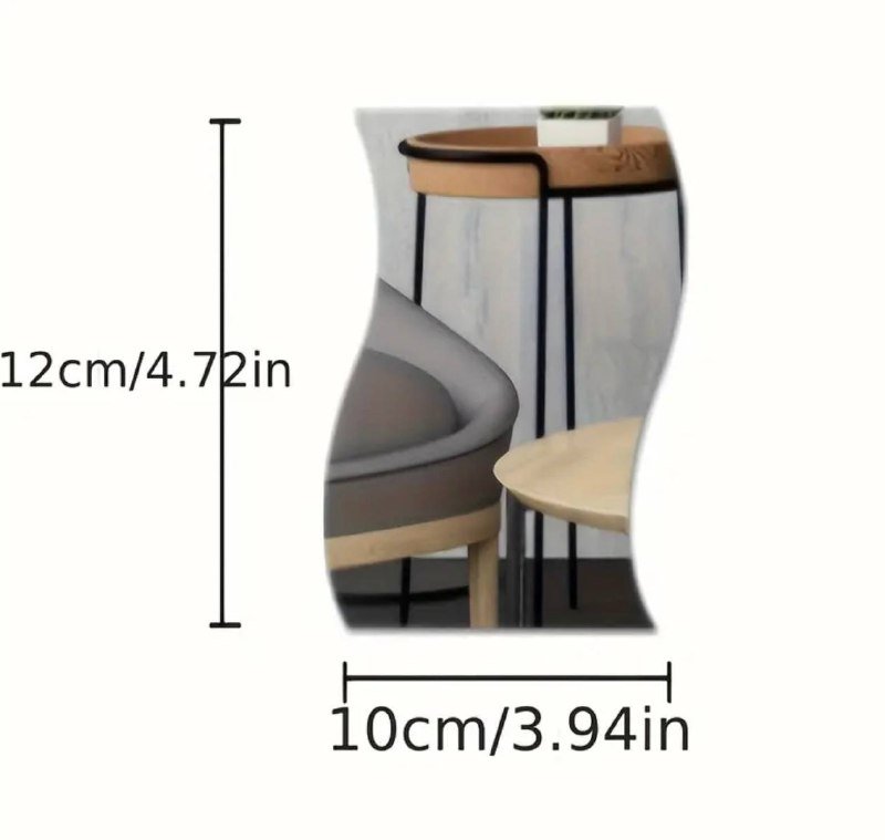 Зеркальные наклейки на стену в форме волн 12 шт 4