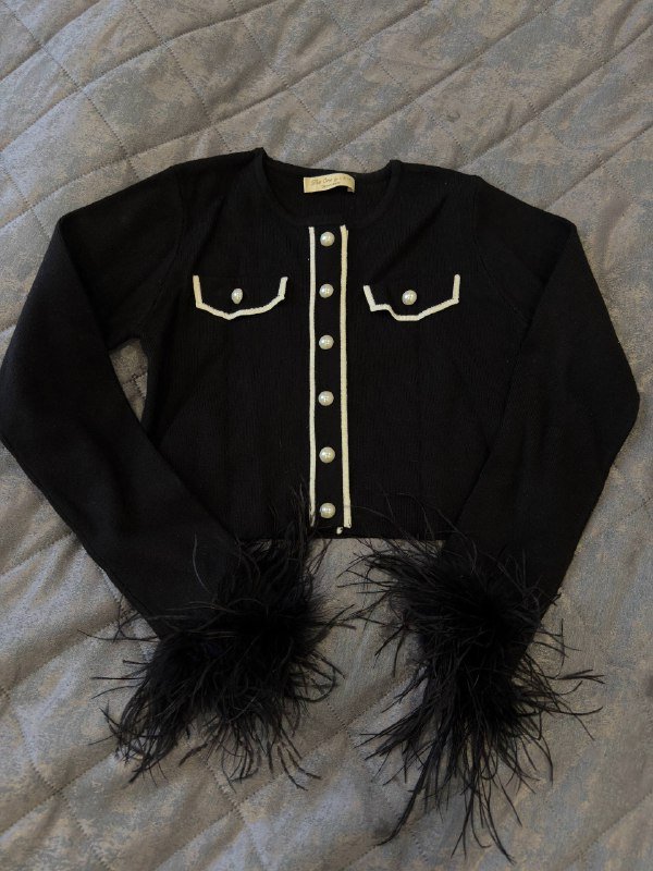 Кофточка с перьями lichi xs