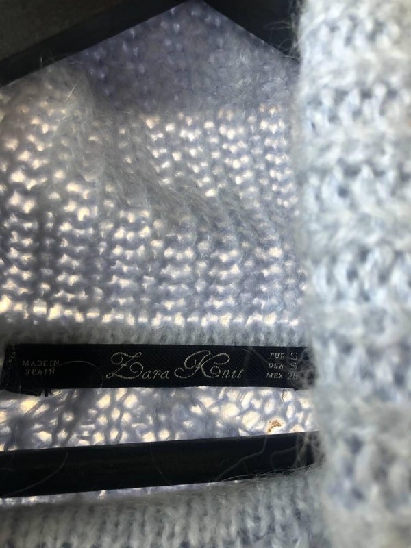 Нежно-голубой кроп-свитер Zara knit, размер S 2