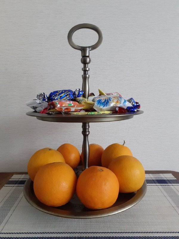 Двухъярусная металлическая подставка для конфет, фруктов, печенья 5