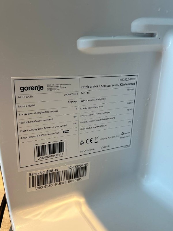 Холодильник Gorenje с морозильником, 82х38х47 см 4