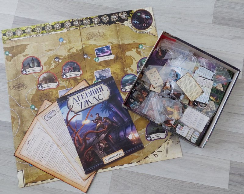 Настольная игра Древний Ужас полный комплект с дополнениями