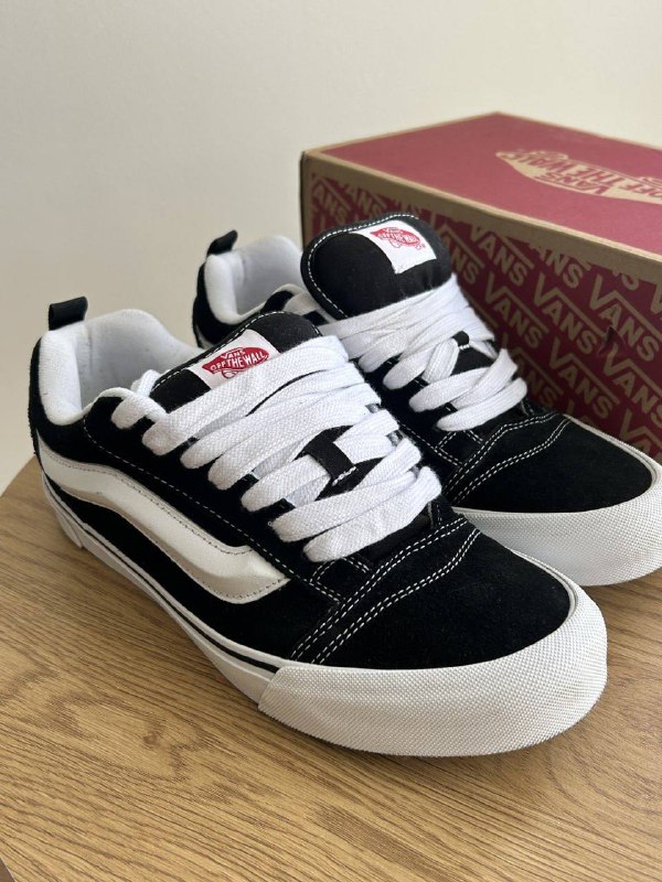 Кроссовки Vans Knu School черные белые мужские 6