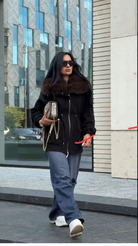 Кашемировая парка с натуральным мехом песца