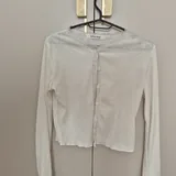 Юбка с запахом, футболка UNIQLO, прозрачный кардиган 7