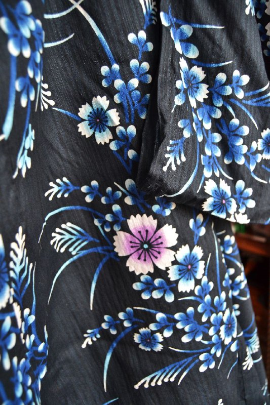 Винтажная длинная юката из хлопка 3