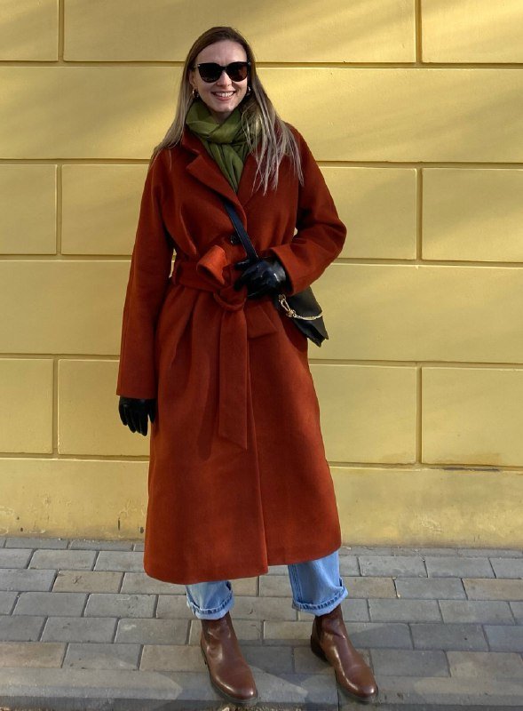 Шерстяное пальто Inspire Girls S-М охра 5