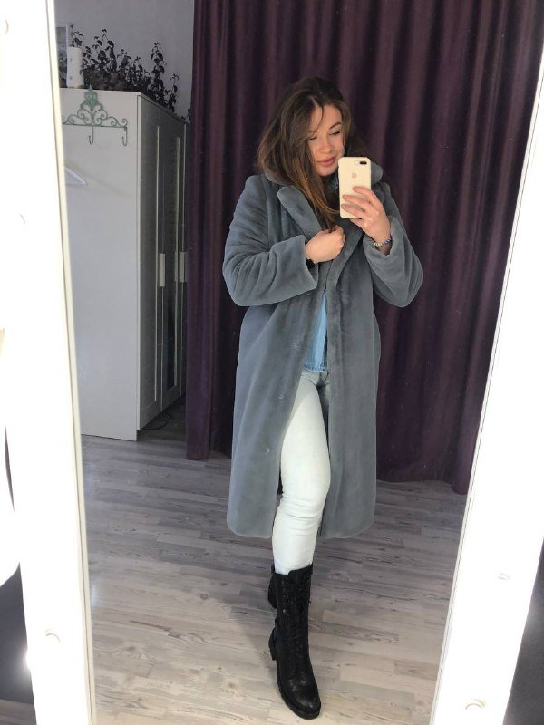 Шуба из искусственного меха, размер М