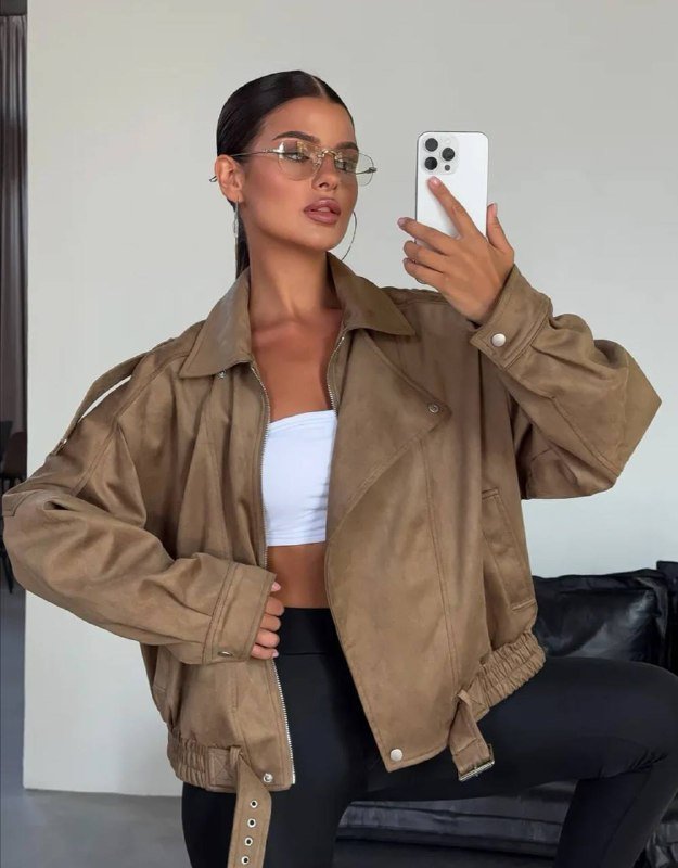 Косуха замшевая оверсайз размер М 2