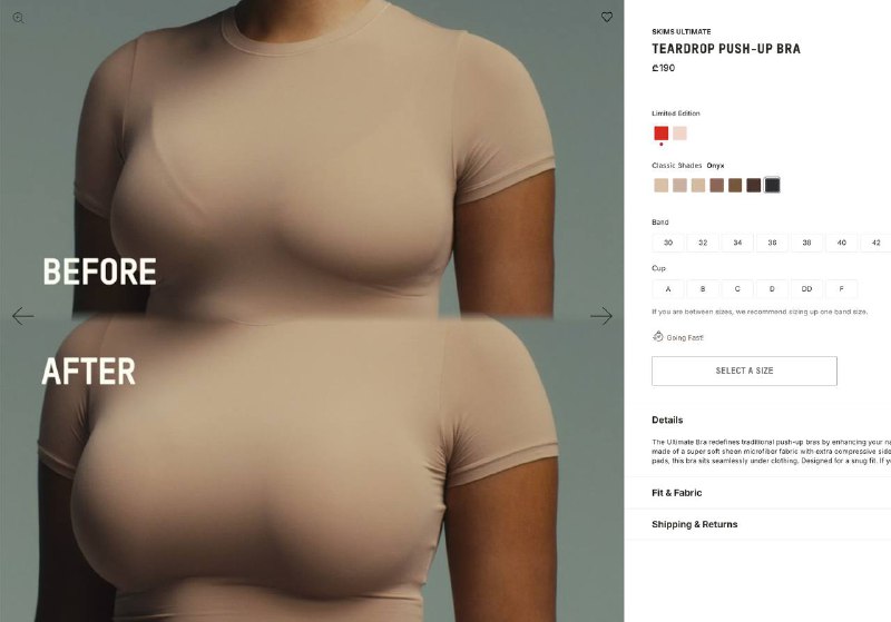 Бюстгалтер SKIMS Teardrop Push-up bra 36C 5
