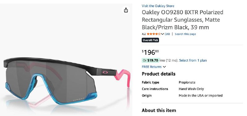 Спортивные очки Oakley BXTR 5
