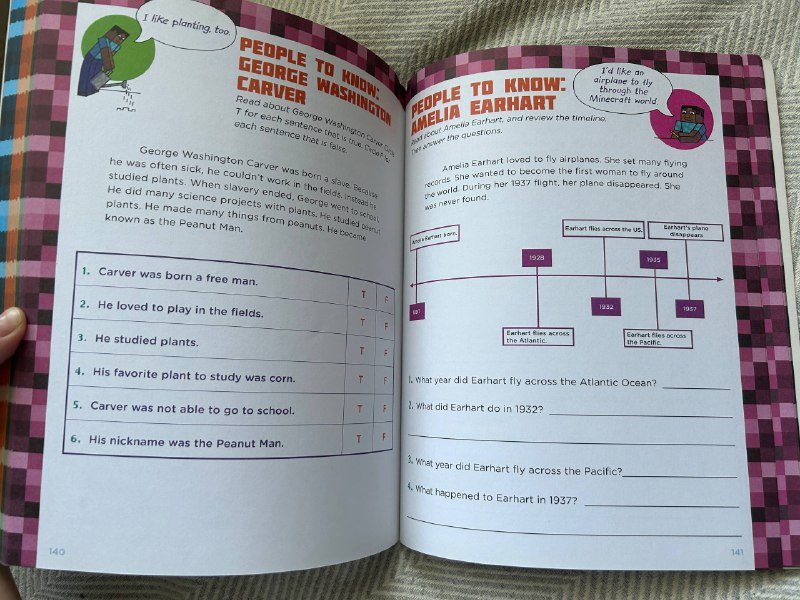 Книга Minecraft с учебными заданиями для детей 5