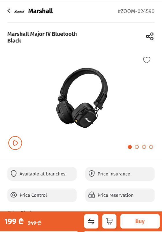 Marshall Major IV Bluetooth Black наушники 2