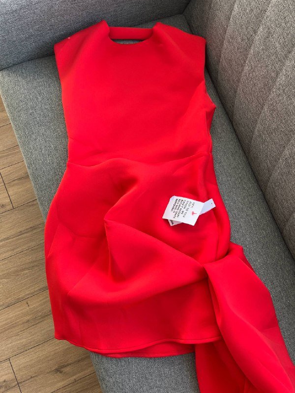 Красное мини-платье ASOS DESIGN, Красное мини-платье со шлейфом ASOS DESIGN 7