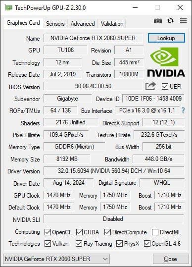 Видеокарта GeForce RTX 2060 SUPER GAMING OC 8GB 2