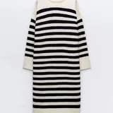 Трикотажное платье Zara в полоску 2