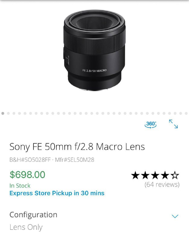 Объектив Sony FE 50mm f2.8 Macro Lens 3