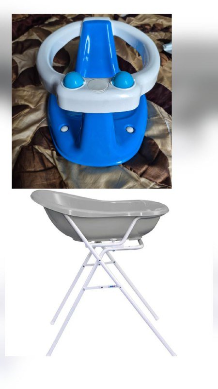 Детское сиденье и ванночка с подставкой