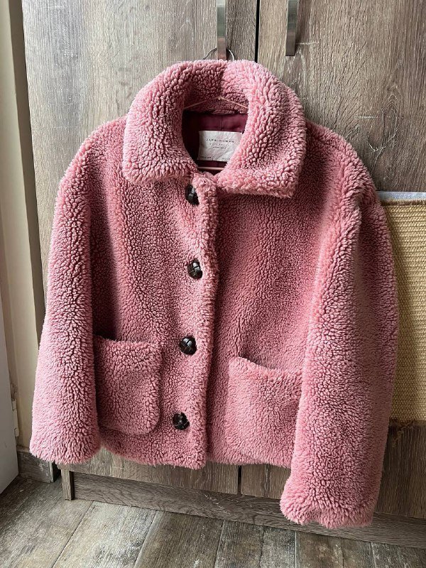 Шубка Zara Woman пудрово-розовая XS