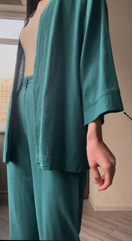 Льняной костюм-кимоно женский 2