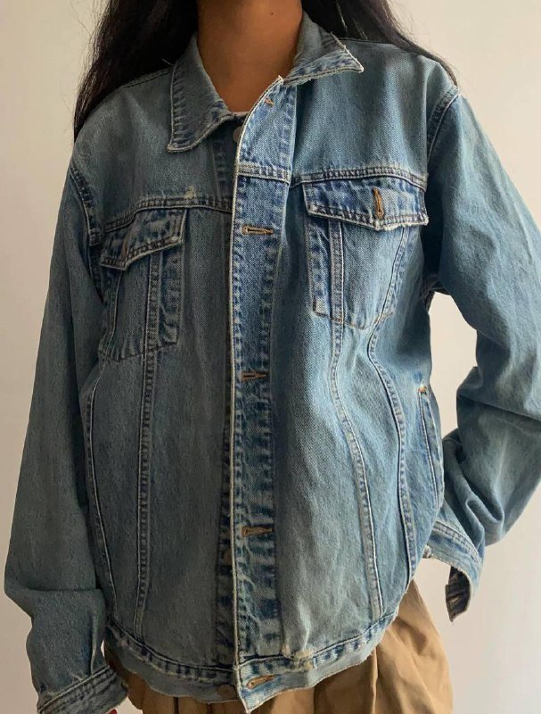 Винтажная джинсовая куртка унисекс размер XL 4